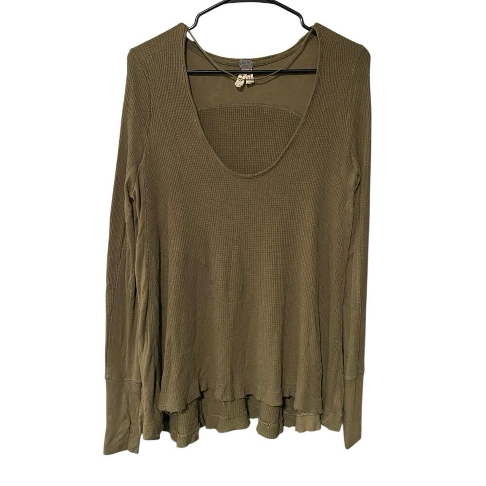 Free People Katarina Sandstone V-neck Thermal - L - Picture 2 of 4